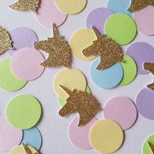 Unicorn Circle Confetti - Set of 130 - Circle Confetti - Unicorn Confetti - Table Decor =- Table Scatter - Party Decor
