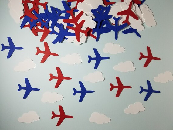 100 Red blue CARD nautical ship anchor Table party Confetti pirate birthday