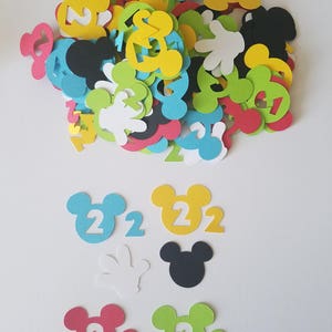 Second Birthday Mickey Mouse Clubhouse Confetti Set of 420 Mickey Mouse Party Second Birthday Party Decor Disney image 2