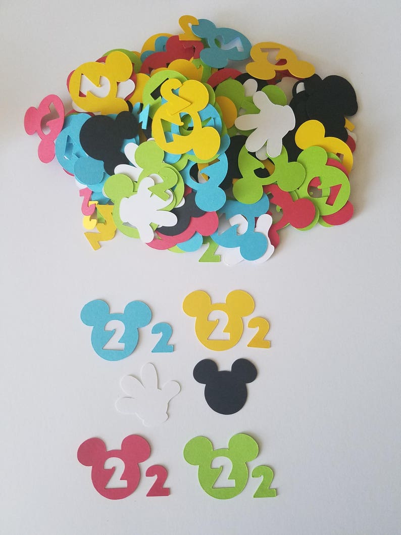 Second Birthday Mickey Mouse Clubhouse Confetti Set of 420 Mickey Mouse Party Second Birthday Party Decor Disney image 2