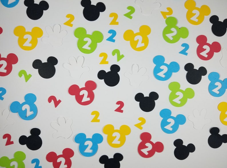 Second Birthday Mickey Mouse Clubhouse Confetti Set of 420 Mickey Mouse Party Second Birthday Party Decor Disney image 1