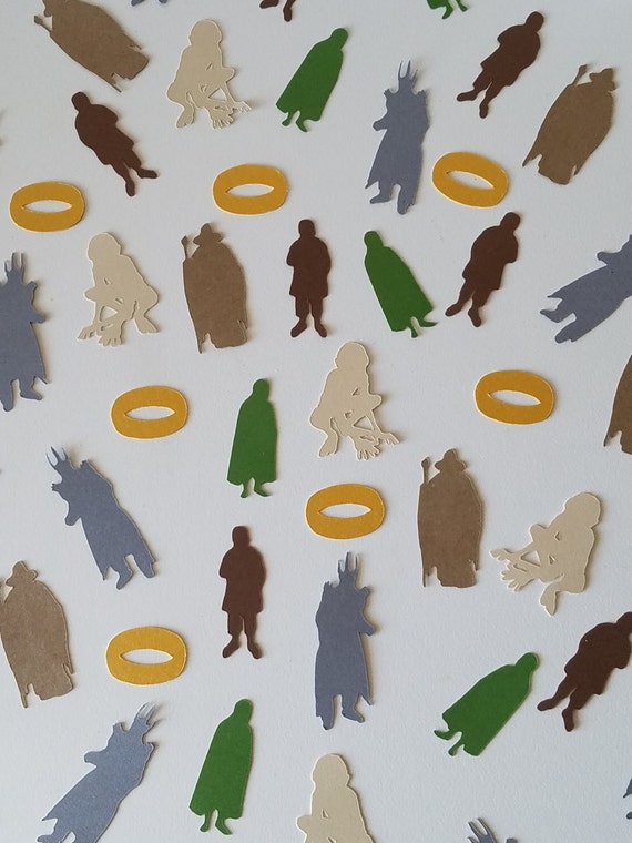 Lord of the Rings Confetti - Set of 120 - Party Decor - Hobbit - Frodo- Gandalf - Gollum - Sauron - J.R.R. Tolkien Il_570xn