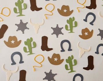 Cowboy Confetti - Set of 140 - Western Party, Party Decor, Table Confetti