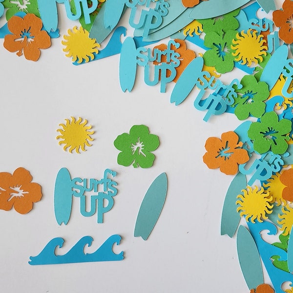 Surfing Confetti - Set of 85 - Surf's Up! - Beach Party Decor - Table Confetti