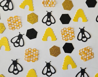 Bee Confetti - Set of 100 - Handmade - Table Confetti - Mommy To Bee