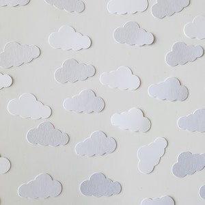 Cloud Confetti -  Set of 100 - White and White Shimmer Cardstock
