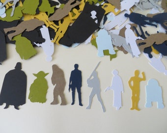 Star Wars Confetti - Set of 160 - Star Wars Party - Darth Vader, Princess Leia, Luke Skywalker, Han Solo, C-3PO, R2-D2, Chewbacca, Yoda