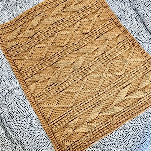 Easy Lap Blanket Knitting Pattern / Knitting Pattern / Beginner Blanket Pattern / Chunky Knit / Baby Blanket Knit Pattern/Backwoods Blanket