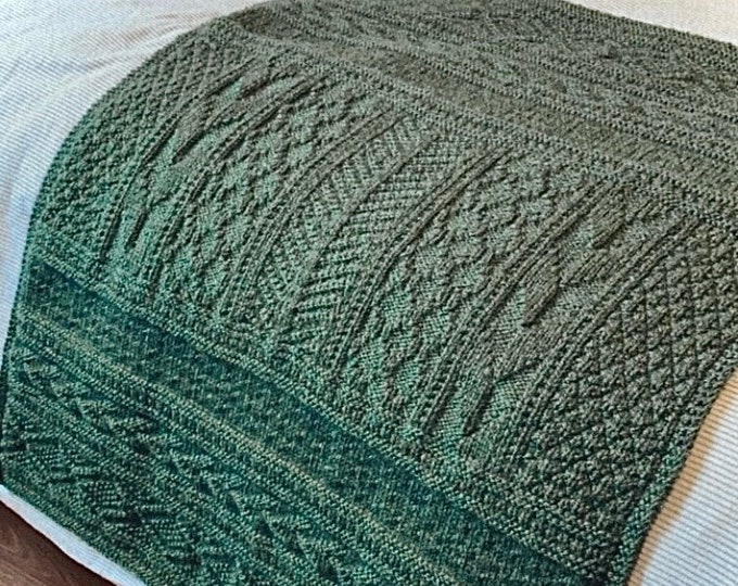 Pattern / Knitting Pattern / Blanket Knitting Pattern / Easy Beginner Blanket Knitting Pattern / Knit and Purl Only Blanket Knitting Pattern