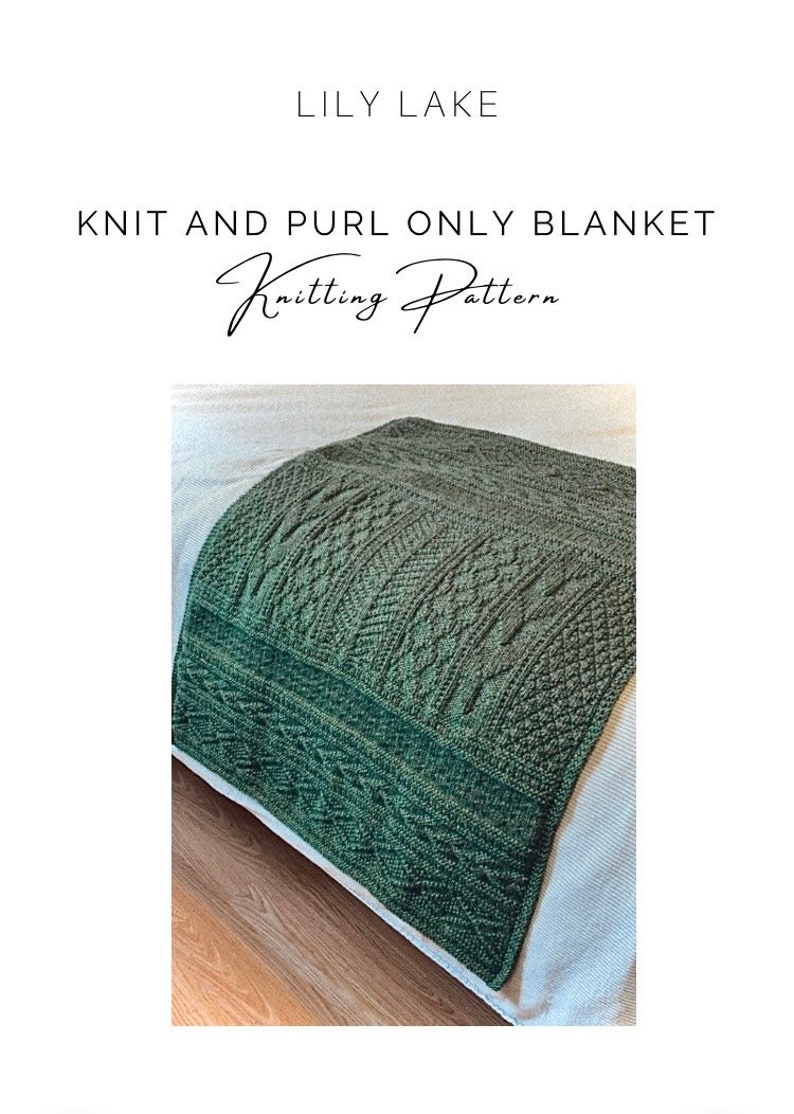 Pattern / Knitting Pattern / Blanket Knitting Pattern / Easy Beginner Blanket Knitting Pattern / Knit and Purl Only Blanket Knitting Pattern image 2