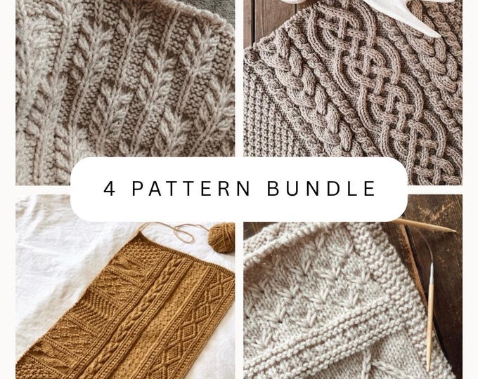 Bundle - 4 Blanket Knitting Patterns