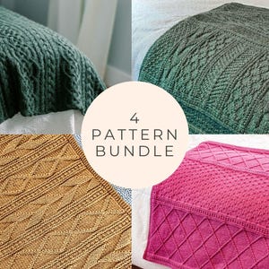 Blanket Knitting Patterns / Easy Baby Blanket Knitting Pattern / Cable Knit Blanket Pattern / Textured Blanket Knitting Pattern for Beginner