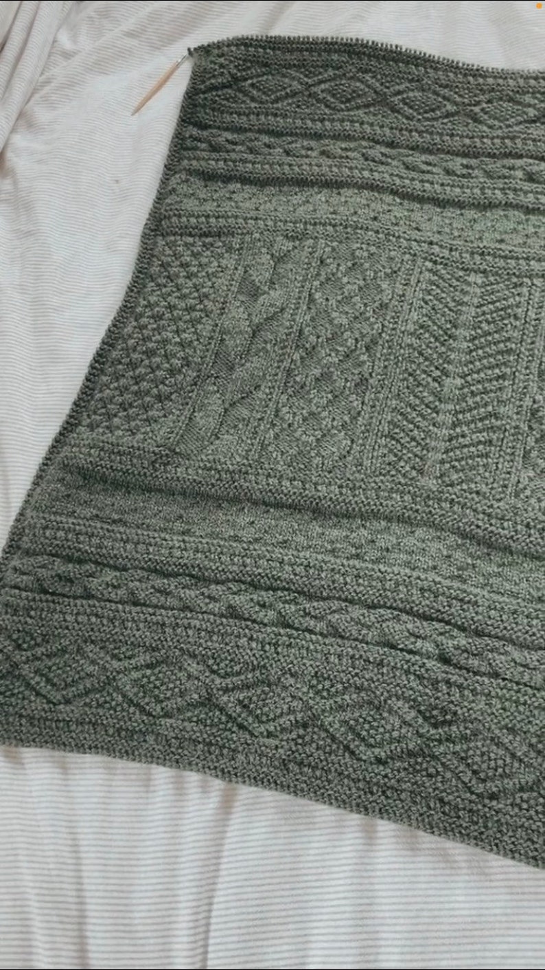 Modèle / Modèle de tricot / Modèle de tricot de couverture / Modèle de tricot de couverture facile pour débutant / Modèle de tricot de couverture tricot et maille envers uniquement image 4