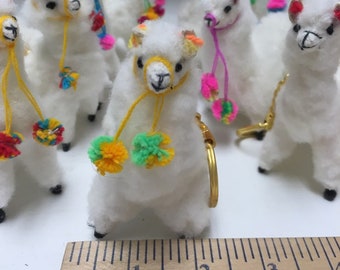 Fox Wire Farm White Alpaca Doll Keychain