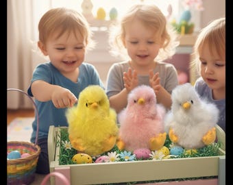 Handmade Baby Alpaca Plush Chicks: Soft Fluffy Toy, Home Decor