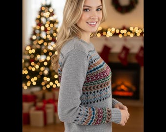 Gray Alpaca Sweater: Soft Knit Pullover, Unisex Fall Winter Wear