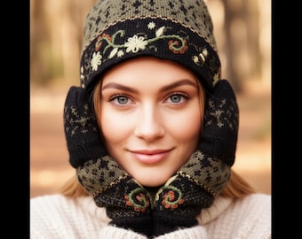 Luxury Alpaca Fur Cossack Hat: Black Russian-style Ski Cap  display picture 2