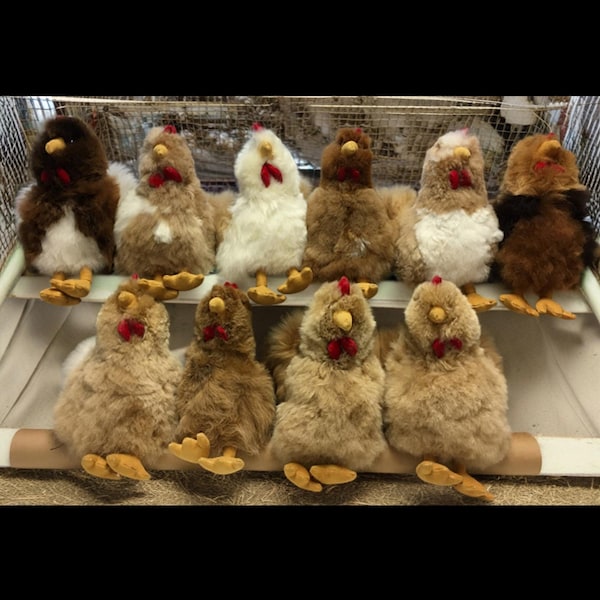 Hand Sewn Baby Alpaca Plush Chicken: Gift, Home, Nursery Decor
