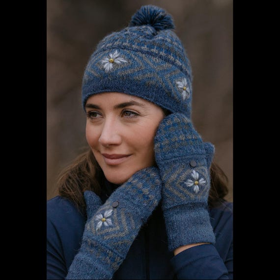 Handmade/ hand embroidered wool hat for women Hand-embroidered beanies? Available in these beautiful  main image 3