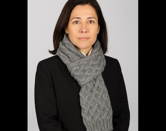 Hand Knit Alpaca Cable Scarf: Superfine Wool, Warm Winter Accessory