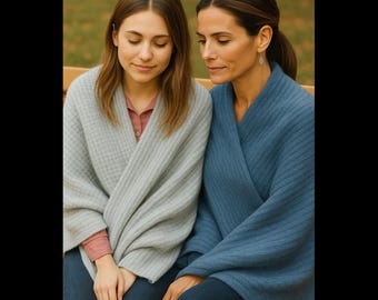 Handcrafted Cable Knit Alpaca Shawl: Lightweight Oversized Wrap