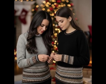 Alpaca Silhouette Pullover Sweater: Unisex Peruvian Knit