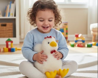 Chickapaca Snugglers™ — Handmade Alpaca Chicken Plush for Nursery, Home Decor, Gifts