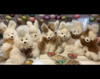 手作りベビーアルパカウサギ人形：12インチの柔らかいぬいぐるみ