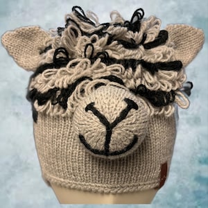 Alpaca Shaped Hat with Ear Flaps, Hand Knitted Kids Winter Hat, Cozy Handcrafted Kids Hat, Soft Warm Hypoallergenic Gift for Boys & Girls!
