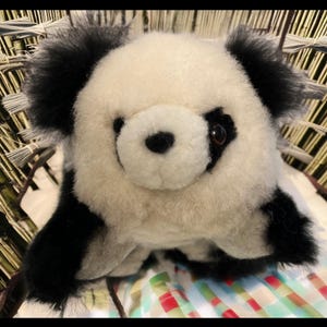 Alpaca Panda Bears, Handmade Soft Baby Alpaca Stuffed Animal for Kids, Unique Gift for Birthdays and Holidays, Perfect Gift for Panda Lovers