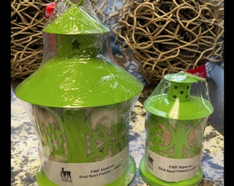 8" and 5" Alpaca Fleece Lanterns for Bird Nests