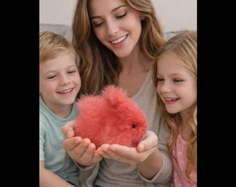 Handmade Baby Alpaca Plush Bunny: Soft Collectible Toy