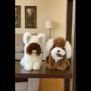 Handcrafted Alpaca Griffon Spaniel Puppy Plush: Collectible Dog Lover Gift