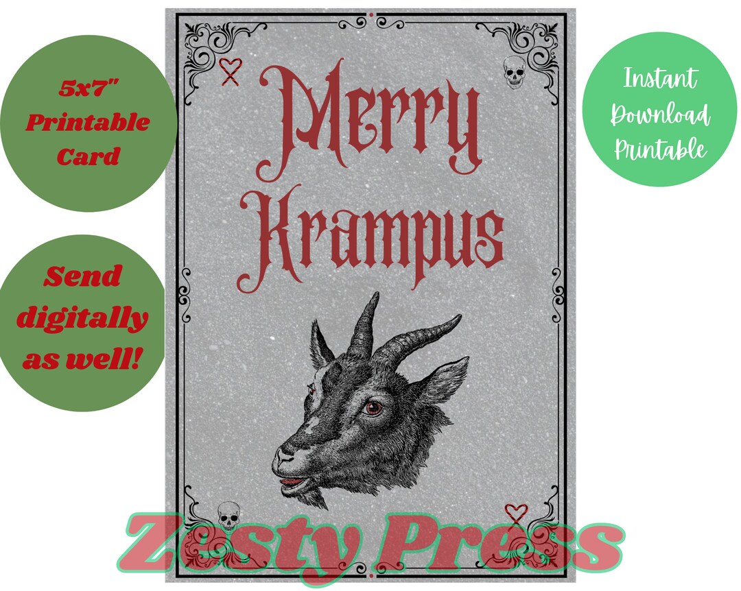 Krampus Card Merry Birthday Printable Card Merry Krampus - Etsy