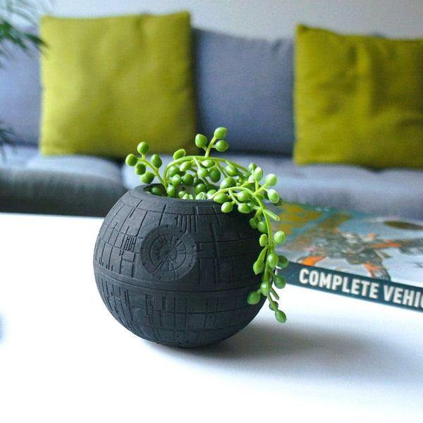 Star wars gift for him, Death Star planter boyfriend present, sci-fi pot