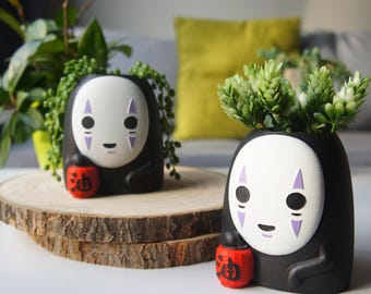 Studio Ghibli plant pot, No face decor, Spirited away gift