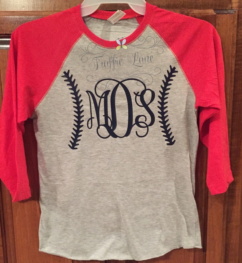 Personalized Monogrammed Ladies Raglan T-shirt Baseball | Etsy