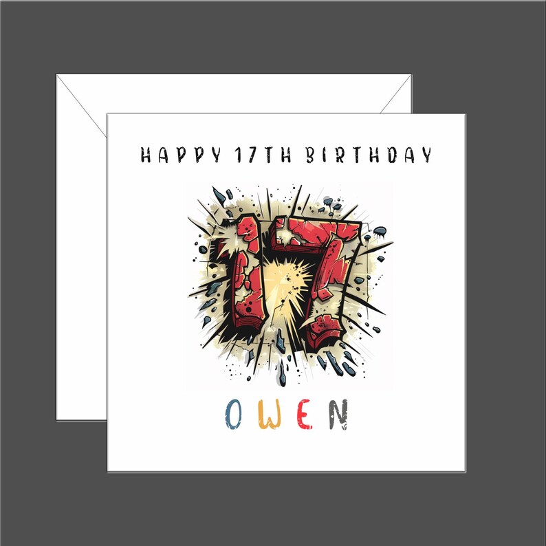 12th Birthday Card, Personalised 12, Twelfth, Son, Daughter, Grandson, Granddaughter, Alternative Grunge Design, Teenager image 9