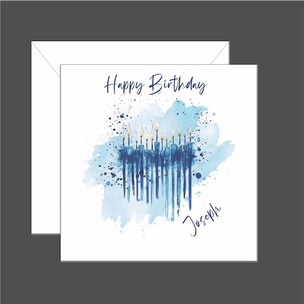 Personalised Birthday card, for Him, abstract cake Birthday, Alternative design , Dad, Son, Grandad