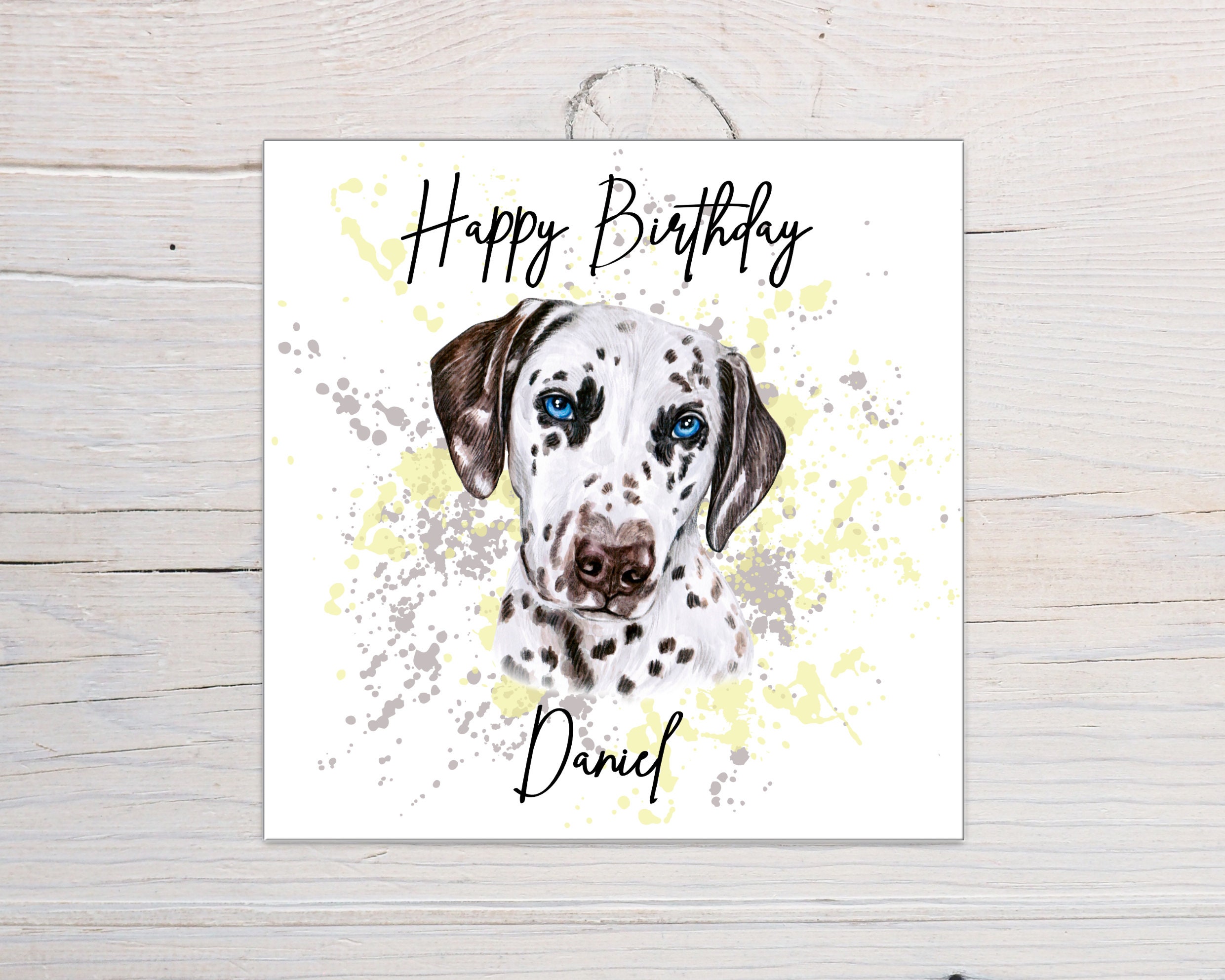 Personalised Dalmatian Birthday Card Dog Breed greeting Card Etsy
