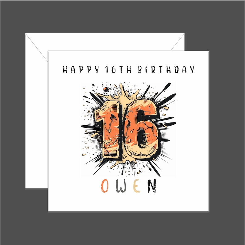 12th Birthday Card, Personalised 12, Twelfth, Son, Daughter, Grandson, Granddaughter, Alternative Grunge Design, Teenager image 8