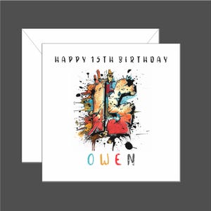 12th Birthday Card, Personalised 12, Twelfth, Son, Daughter, Grandson, Granddaughter, Alternative Grunge Design, Teenager image 7