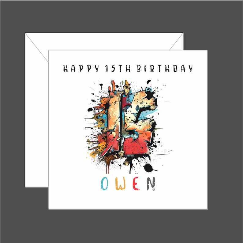 12th Birthday Card, Personalised 12, Twelfth, Son, Daughter, Grandson, Granddaughter, Alternative Grunge Design, Teenager image 7