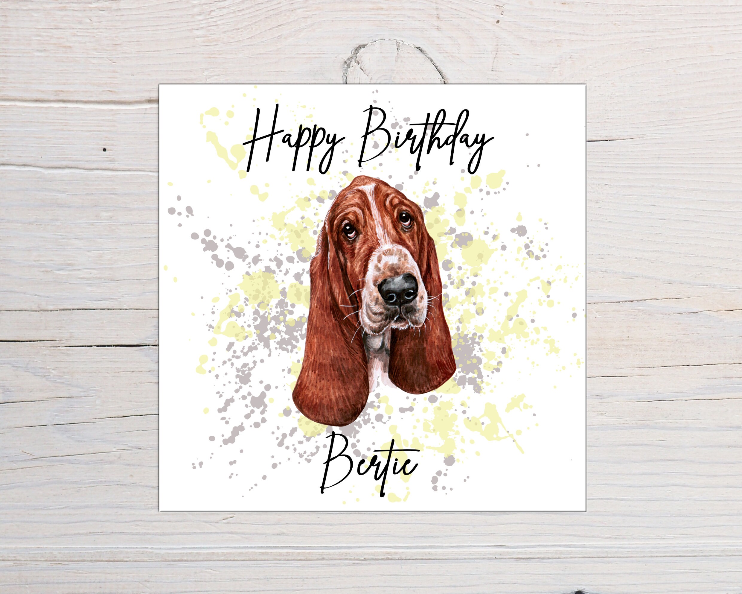 Personalised Basset Hound Birthday Card Card Dog Breed Card Etsy