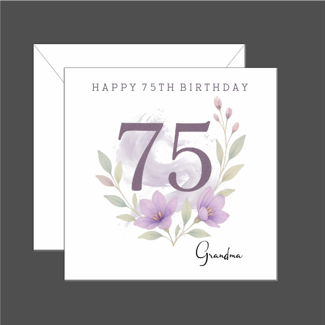 Old English Co. Geburtstagskarte Zum 50. - Flora Age Number Karte Blanko Innen (15x15 Cm) Mit Umschlag