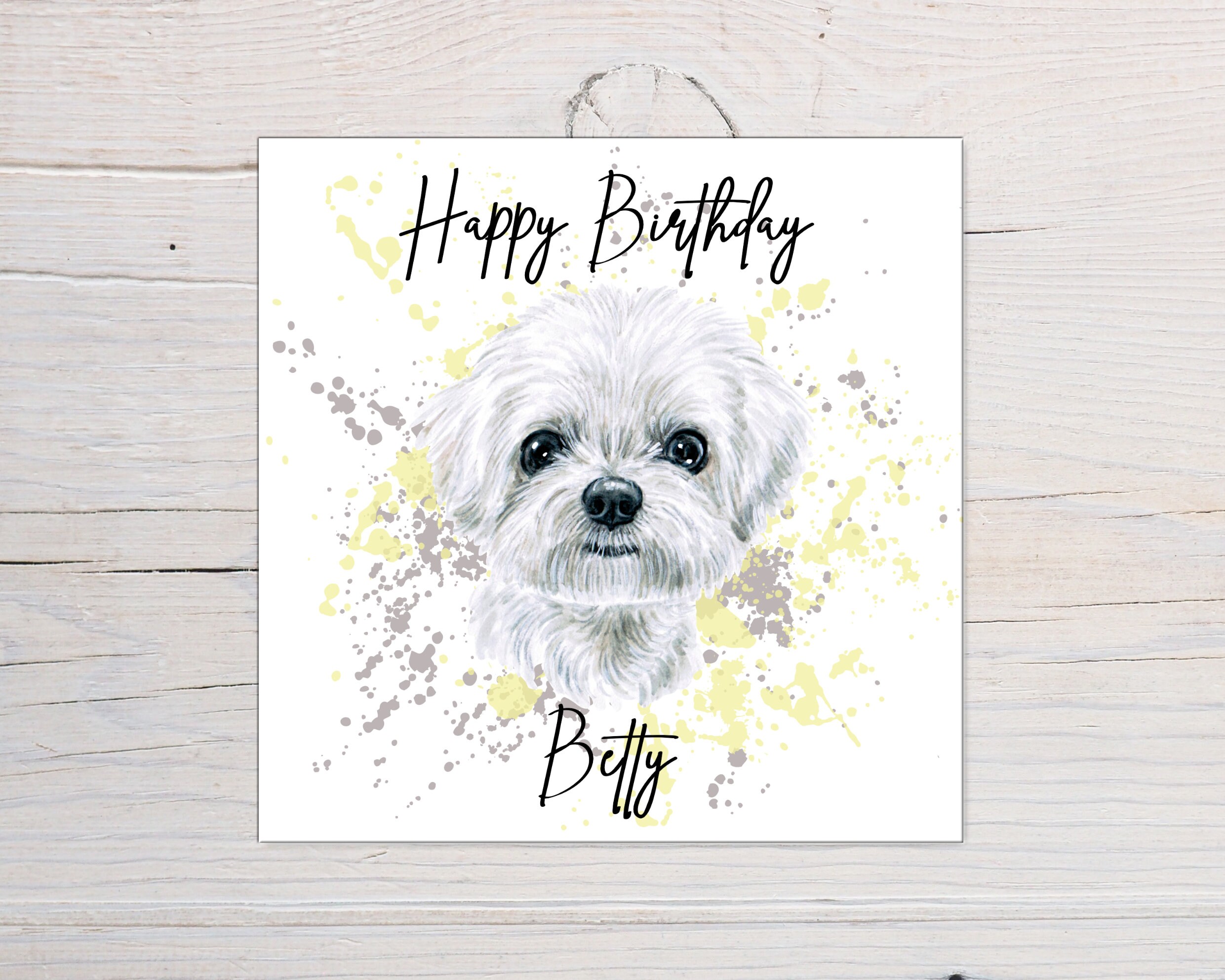 Personalised Maltese Dog Birthday Card Dog Breed Greeting - Etsy UK