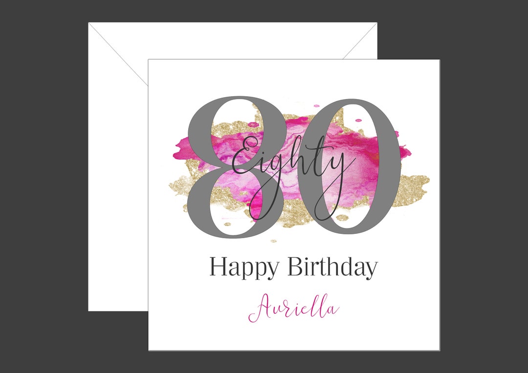 Sottobicchiere Auguri 80° Compleanno Zia – Rigido In MDF Lucido Con Motivo Floreale, 9x9 Cm - 2
