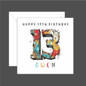 12th Birthday Card, Personalised 12, Twelfth, Son, Daughter, Grandson, Granddaughter, Alternative Grunge Design, Teenager image 5
