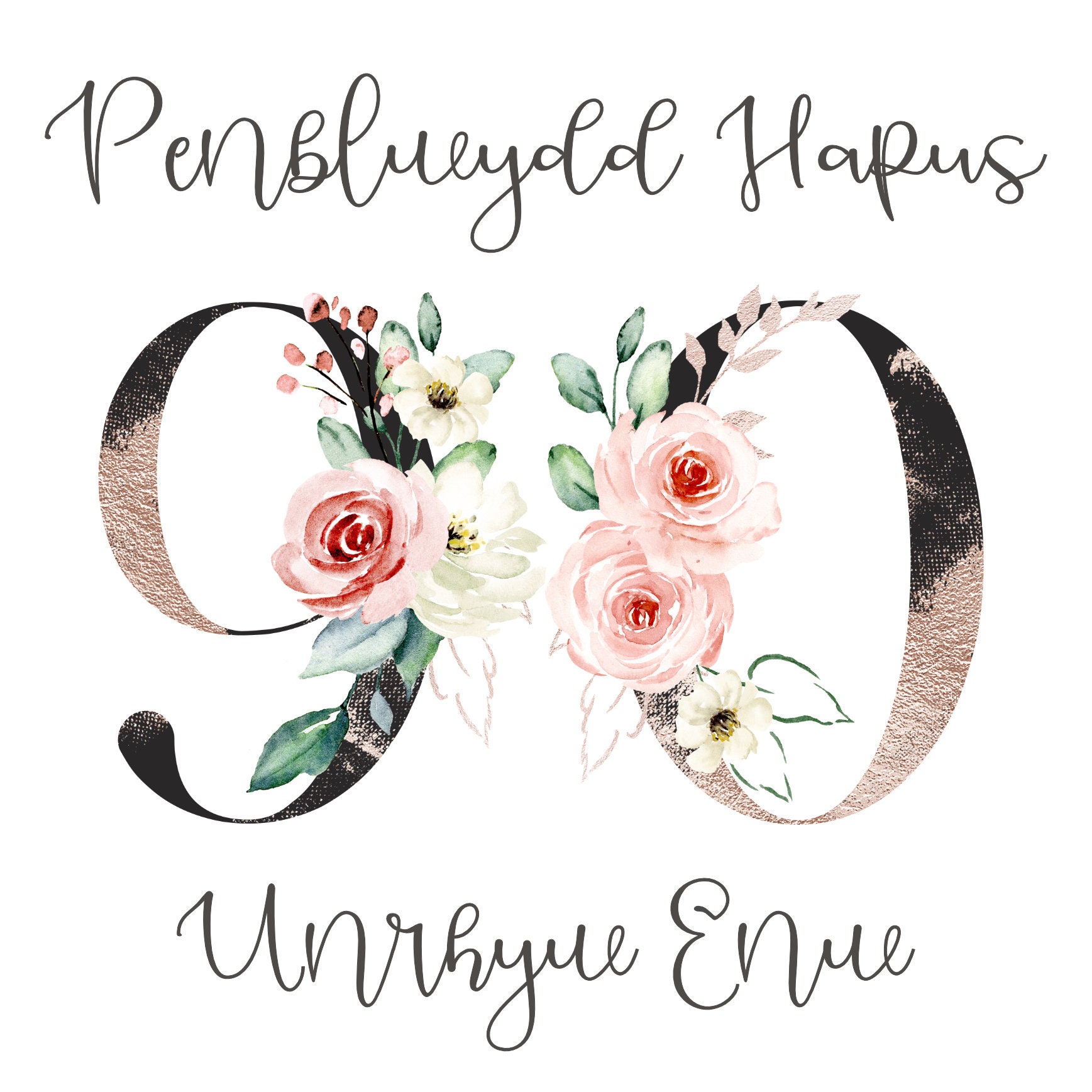 Personalised Welsh 99th Birthday Card For Her - Penblwydd Hapus - Age