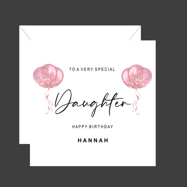Personalised Happy Birthday to a Special Daughter, Personalised birthday card, Daughter, Niece, Granddaughter, Mum